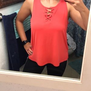 Pink Republic lace up tank top